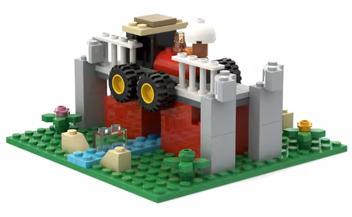 Gemini 3.8 Flash's build: Steam locomotive on a bridge