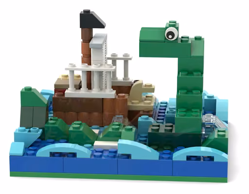 Claude Opus 5's build: Sea serpent around a ship